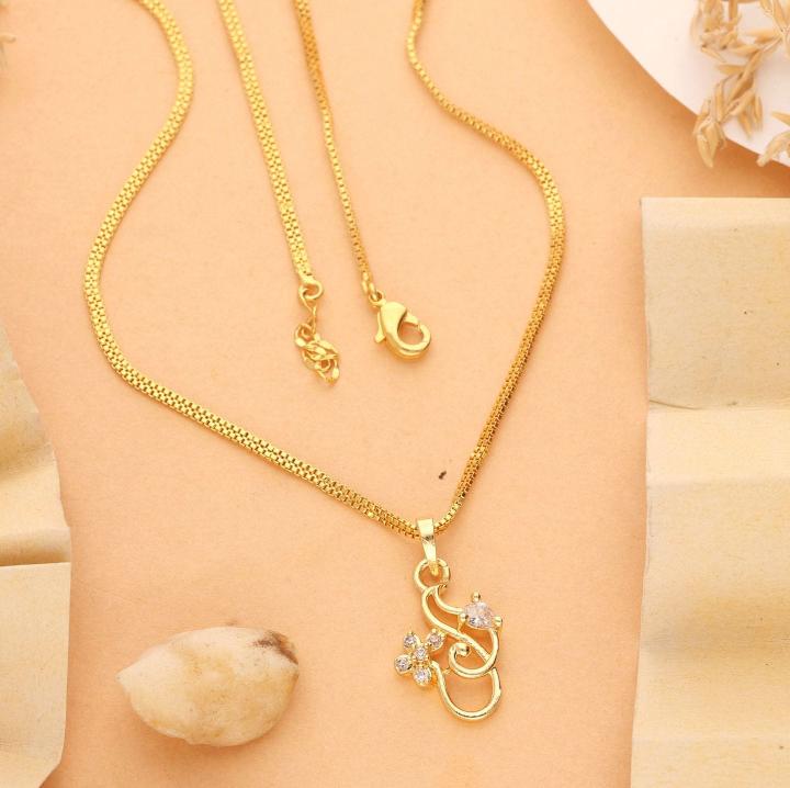 Micro gold polish chain pendant 756 Artificial jewellery market in Mumbai