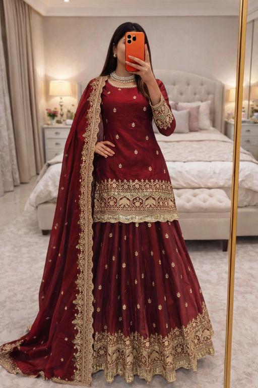 NEW Launching Designer SSC 708 Fandy Red Traditional lehenga choli shop in Kolkata