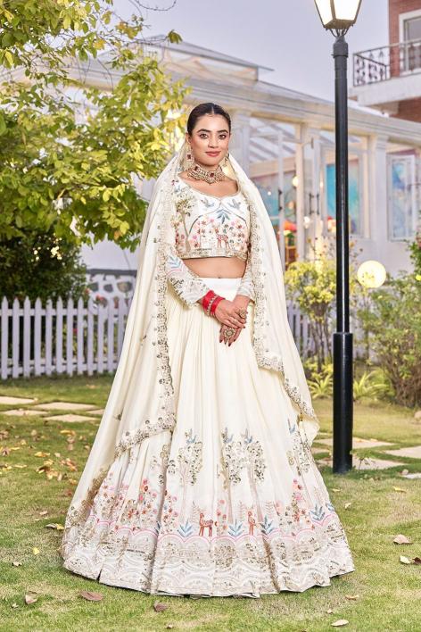 New Launching Wedding Ram 162 Vichitra White Wholesale lehenga choli manufacturers in West Bengal