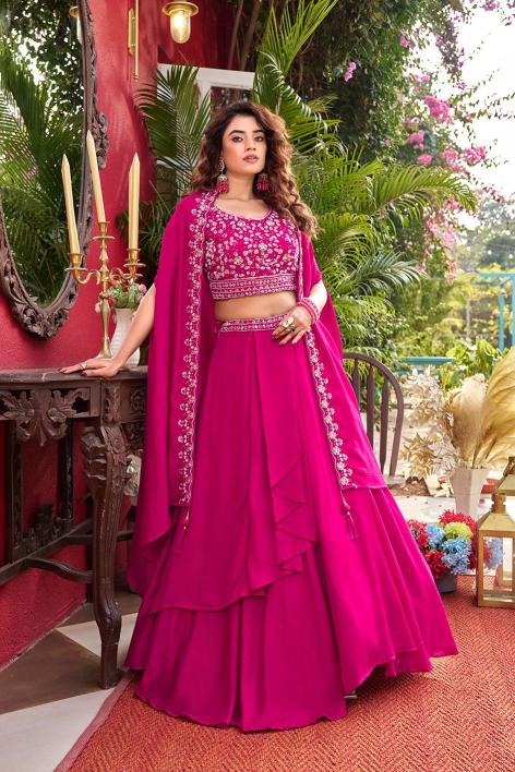 New Launching wedding special Ram 169 Vichitra Pink Lehenga choli sets wholesale