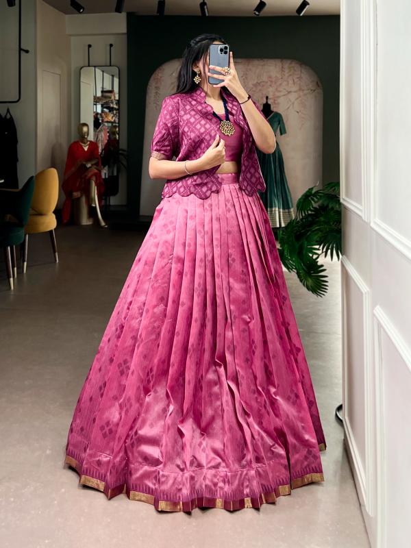 NNK 1110 LPI Jacquard Silk Bridal lehenga choli suppliers