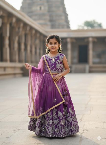 PRESENTING NEW DESIGNER  LAHENGA SET Chinon Surat wholesale kidswear suppliers