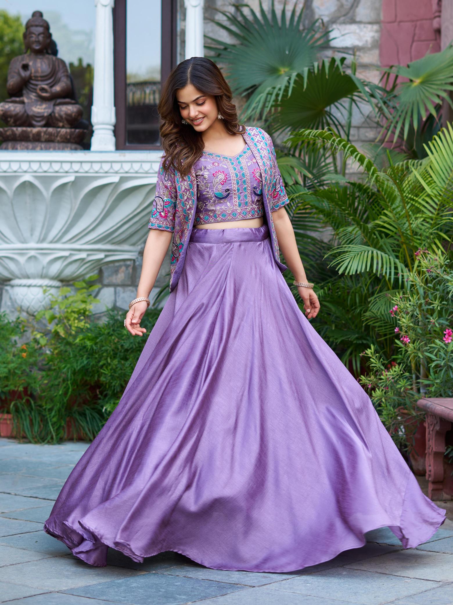 Ram 142 Vichitra Purple Lehenga choli wholesale suppliers in Surat