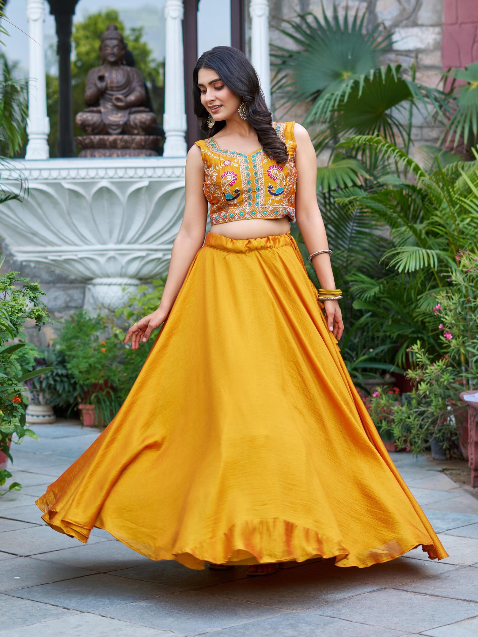 Ram 142 Vichitra yellow Surat wholesale lehenga market
