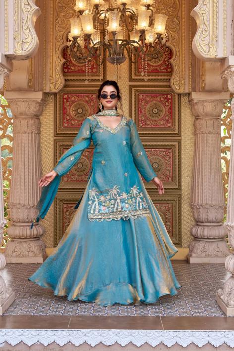 Ram 171 Fendy Blue Lehenga wholesalers in Hyderabad