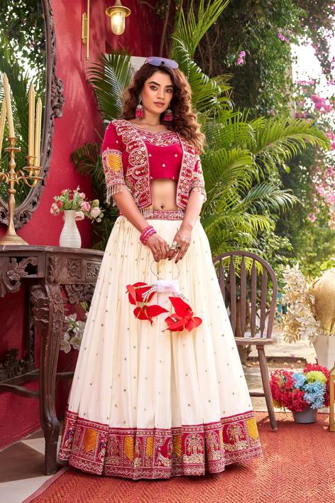 Ram 172 Vichitra Red Surat wholesale lehenga choli market