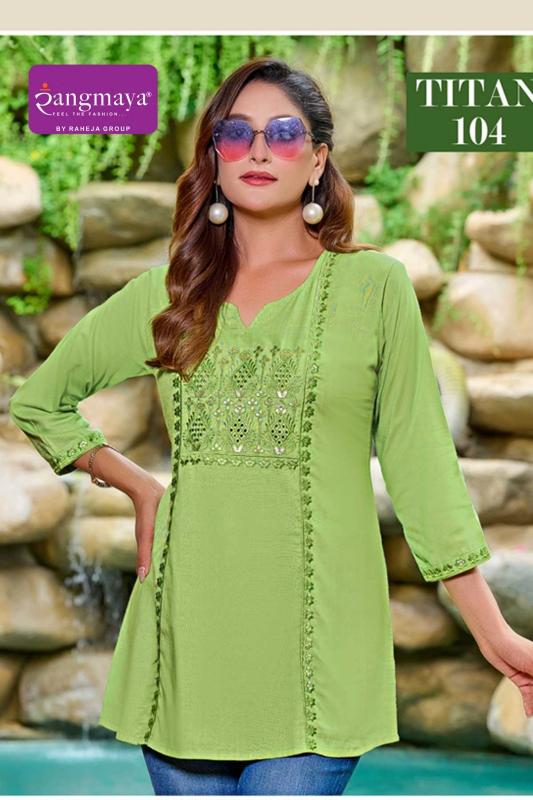 Rangmaya titan short top wholesale kurtis 