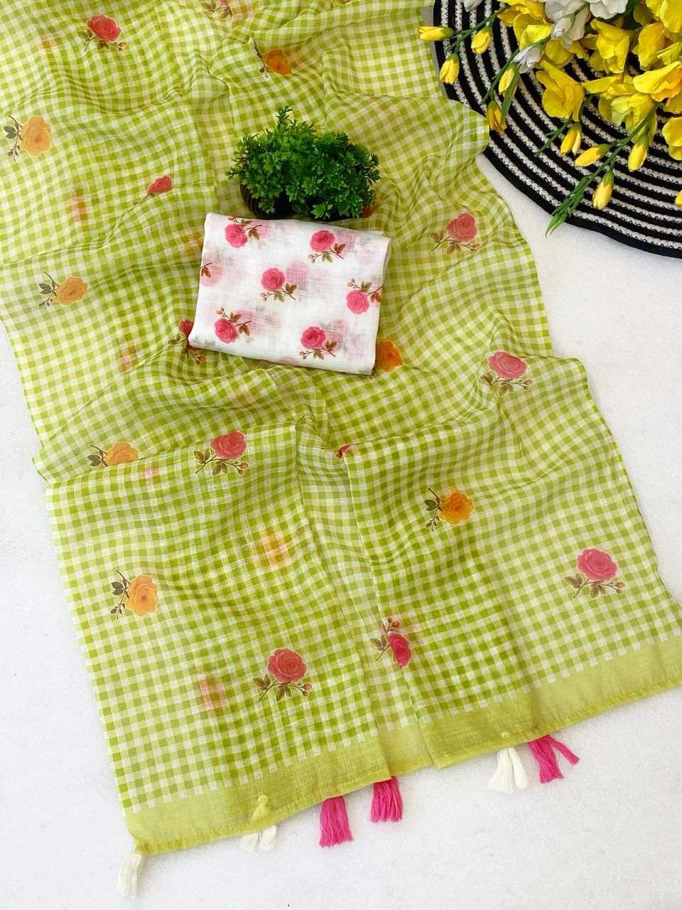 Sandhya indira linen saree wholesale womens clothing 