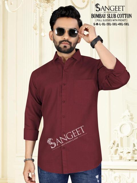 Sangeet bombay slub cotton full slleves shirt wholesale shops 