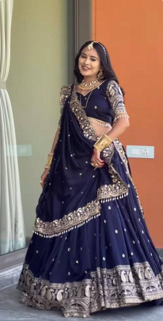 Tapi 240 Blue Georgette Lehenga Choli Wholesale Dealers in Bangalore