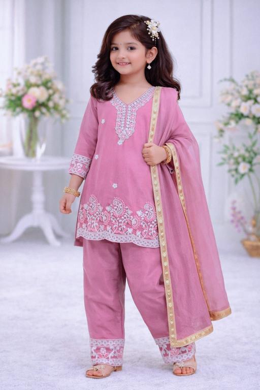 Trending New Ramzan Eid Silk Pink Mumbai wholesale kids clothing
