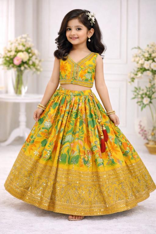 Trending Sequins Embroidered Georgette Kids clothing supplier in surat