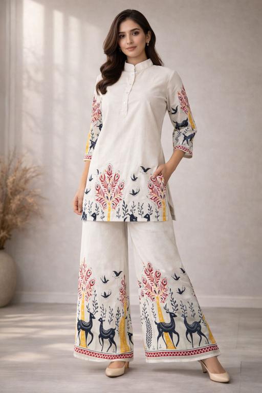 Valerius daman print coord set woman clothing wholesale 