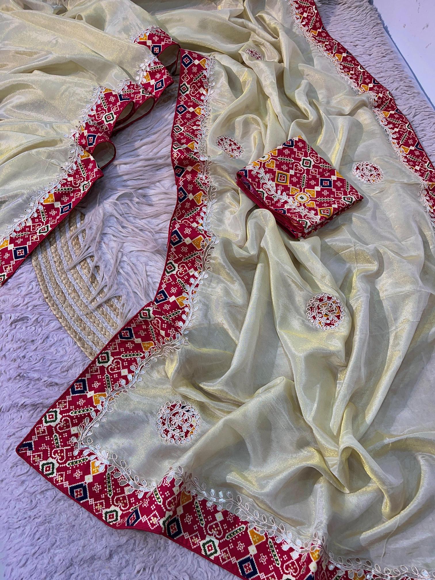 Vinayak jaipuri gotapatti work saree business in home 