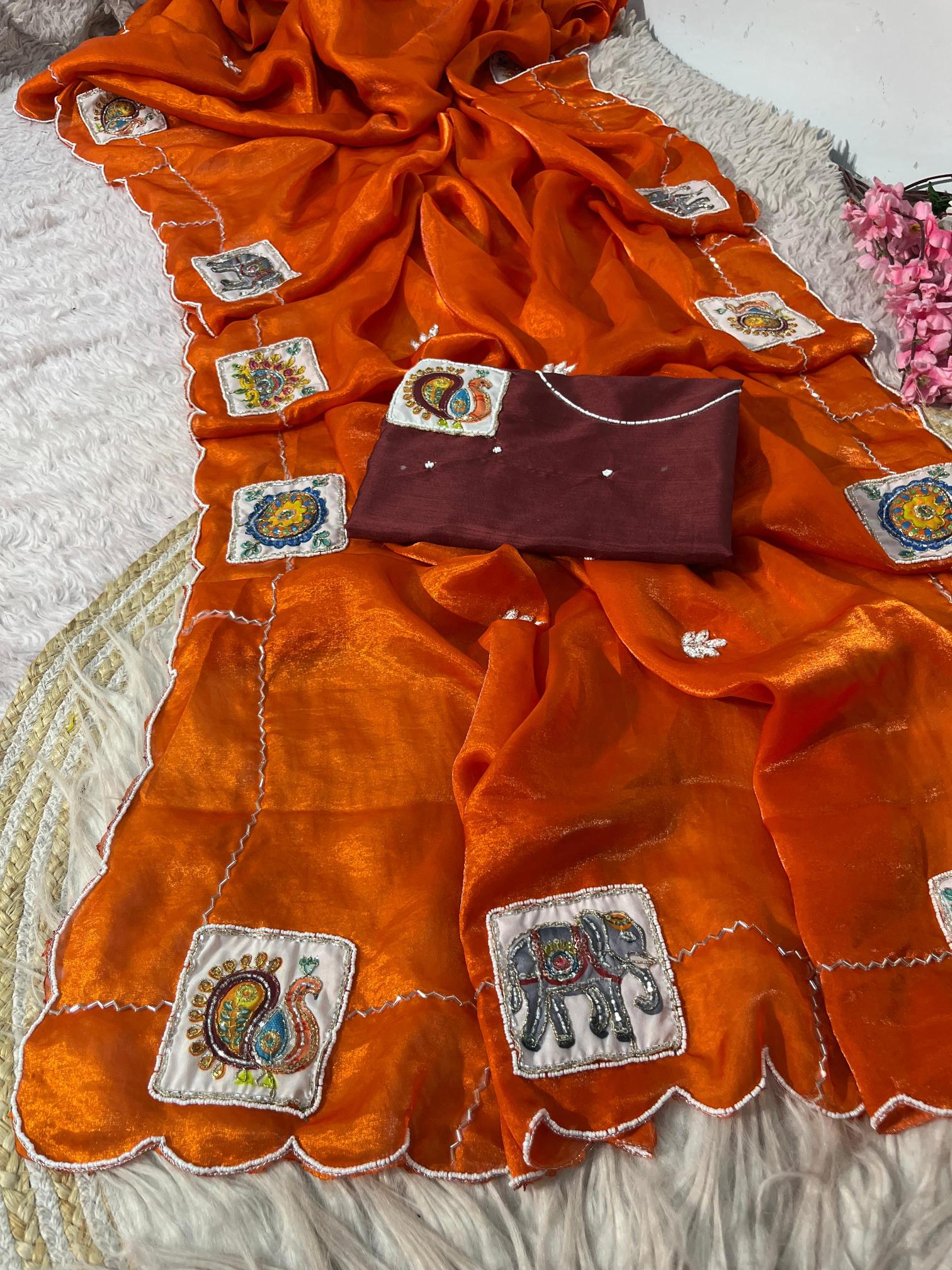 Vinayak soft fendi satin surat best wholesale saree market 