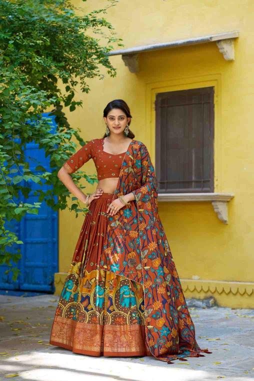 AKANKSHA 01 Tasar Silk ROG Indian wholesale lehengha choli suppliers