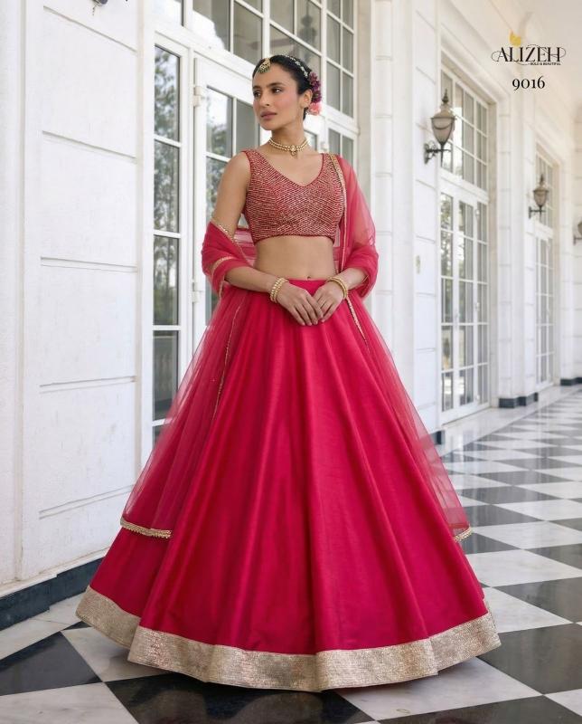Alizeh 9014 To 9016 Vichitra Silk Bridal lehenga wholesale suppliers