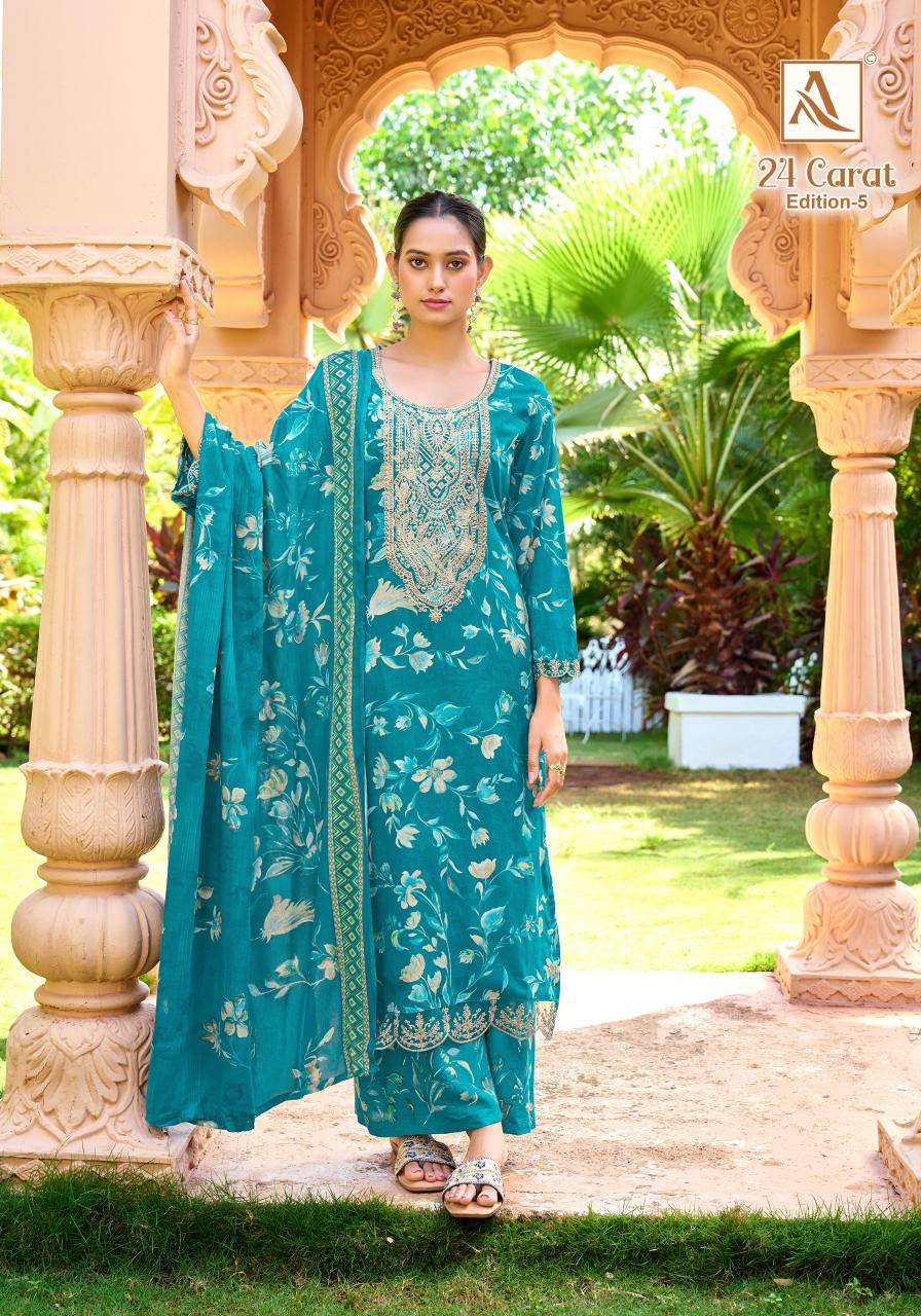 Alok suit 24 carat-5 dress material wholesaler 