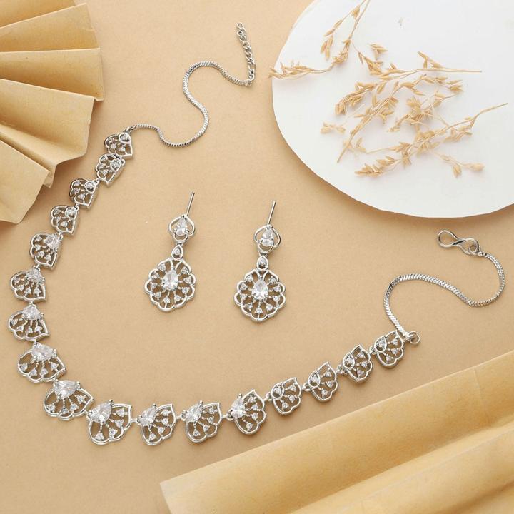 Anti tranish american diamond necklace set 904 artificial jewellery shopping