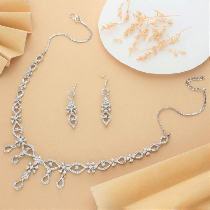 Anti tranish american diamond necklace set 906 Best artificial jwellery wholesalers in India