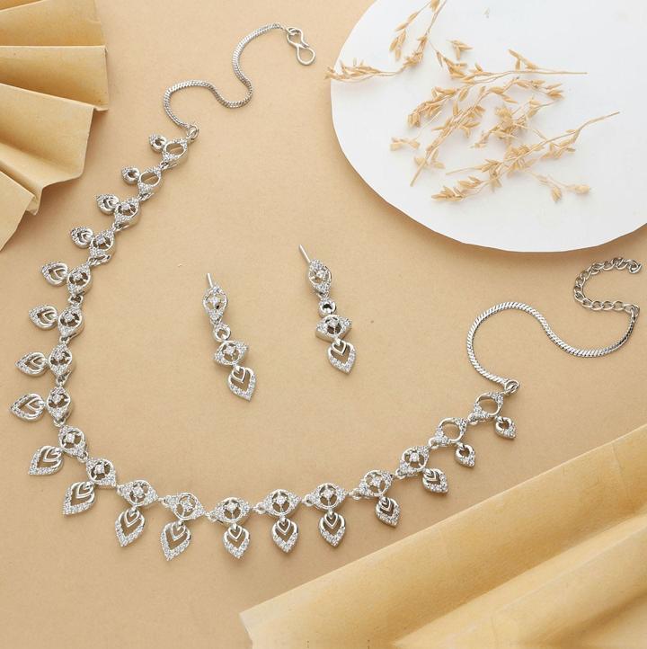 Anti tranish american diamond necklace set 907 Artificial jwellery distributors in Mumbai