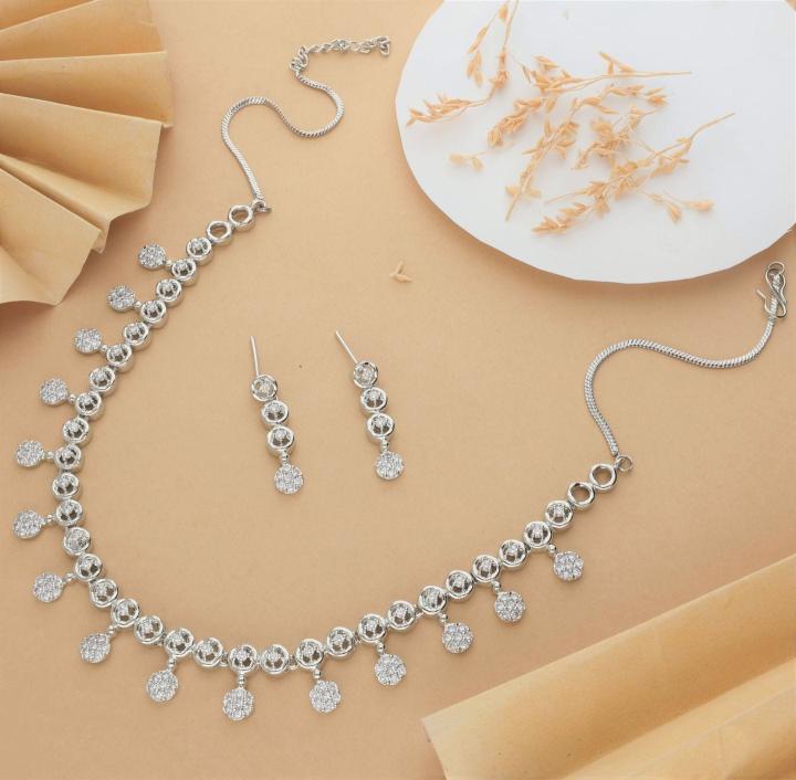 Anti tranish american diamond necklace set 908 indian traditional jwellery wholesale distributors