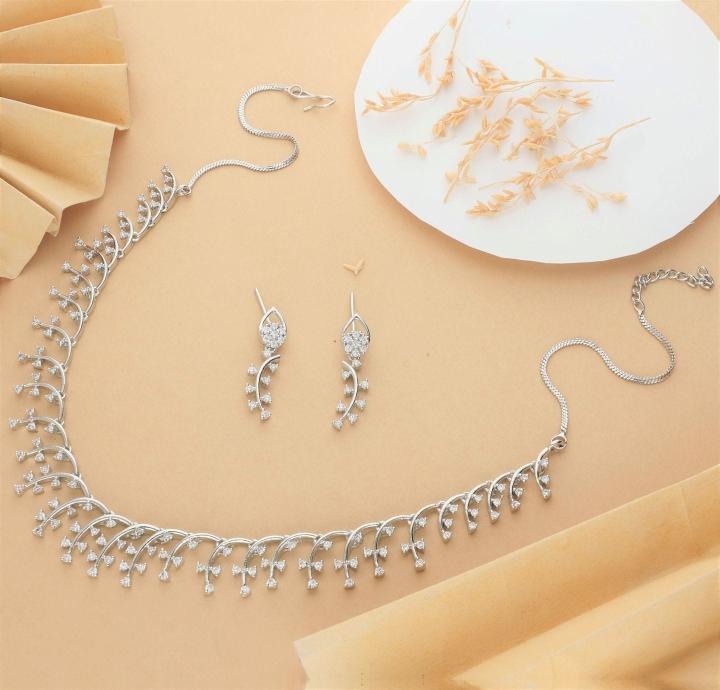 Anti tranish american diamond necklace set 910 Affordable artificial jwellery distributors