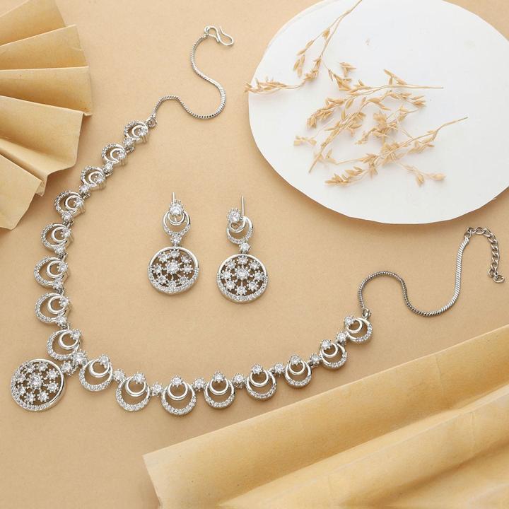 Anti tranish american diamond necklace set 911 Wholesale fashion jwellery suppliers in India