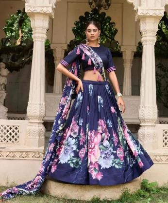 Artriddhs Dola silk D NO DEGITAL 10 Blue Wholesale lehenga choli manufacturers in Gujarat