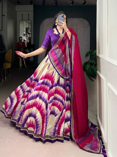 Artriddhs Dola silk D NO DEGITAL 15 Purple Lehenga choli retailer in Delhi