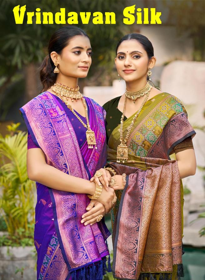 Bunawat - Vrindavan Silk Sangam Prints SOFT SILK Woven Work Traditional Saree