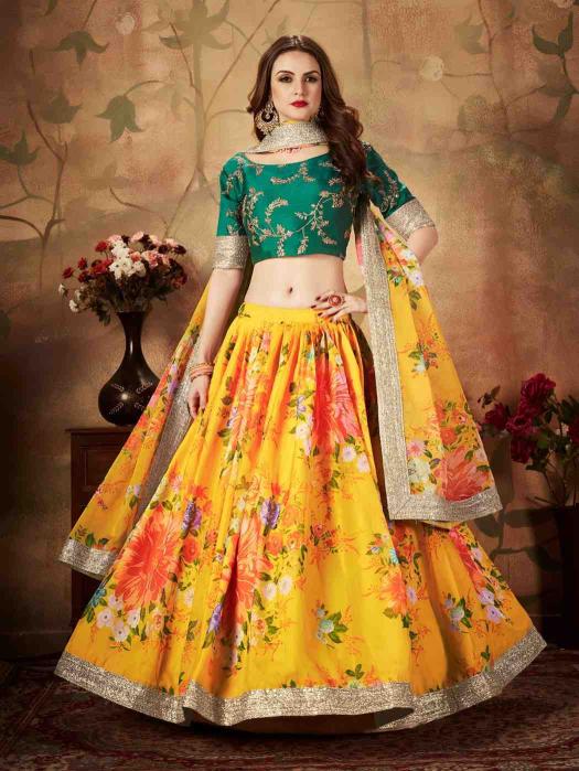floral 76 vol 1 Organza Green Designer lehenga choli wholesale market