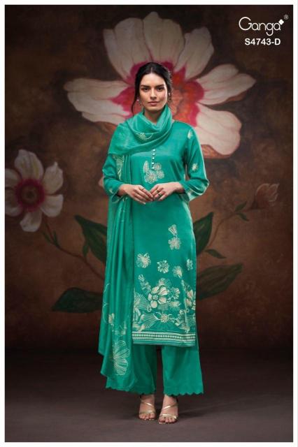 Ganga brivi 4743 cotton trendy dress materials wholesale 