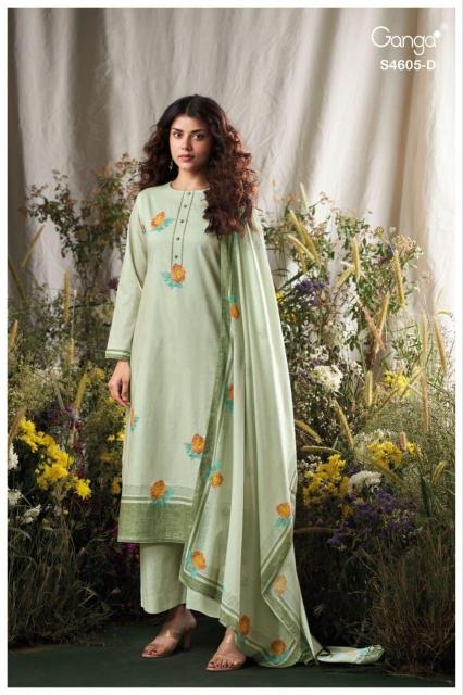 Ganga erixa 4605 dress materials wholesale banarsi with pr