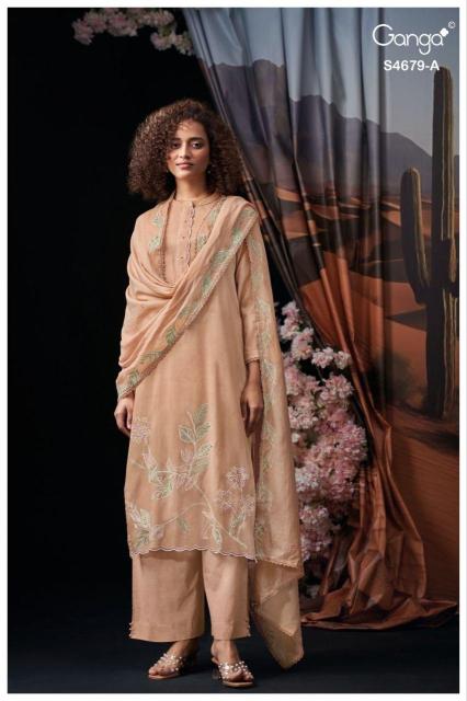Ganga givra 4679 wholesale dress materials catalog