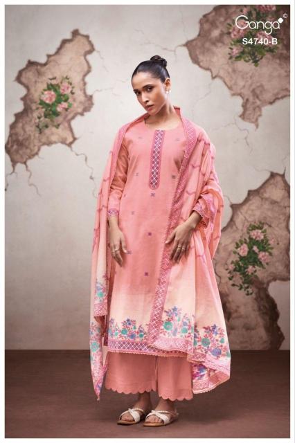 Ganga lishara 4740 best dress material wholesale dealers in bangalore 
