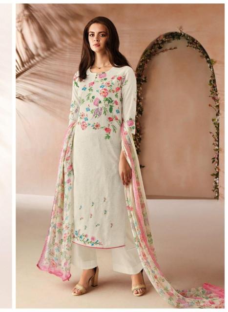 Ganga odin cotton embroidered dress material wholesale 