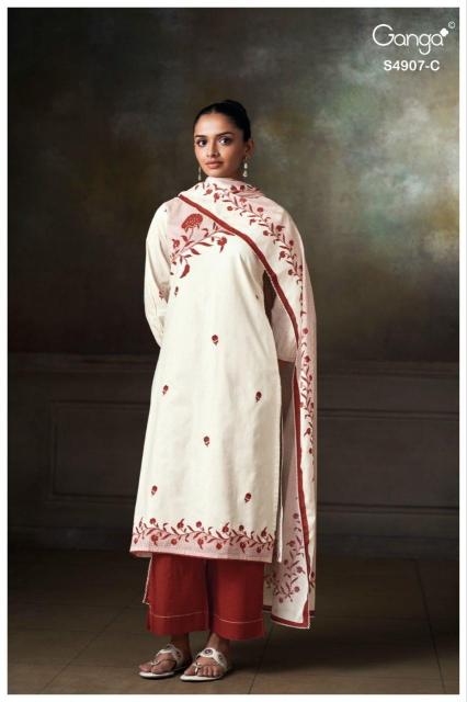 Ganga sancia 4907 floral print dress materials from wholesalers in trivandrum 