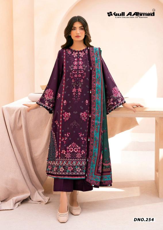 Gull aahmed lawn vol-32 salwar suits wholesaler surat gujarat
