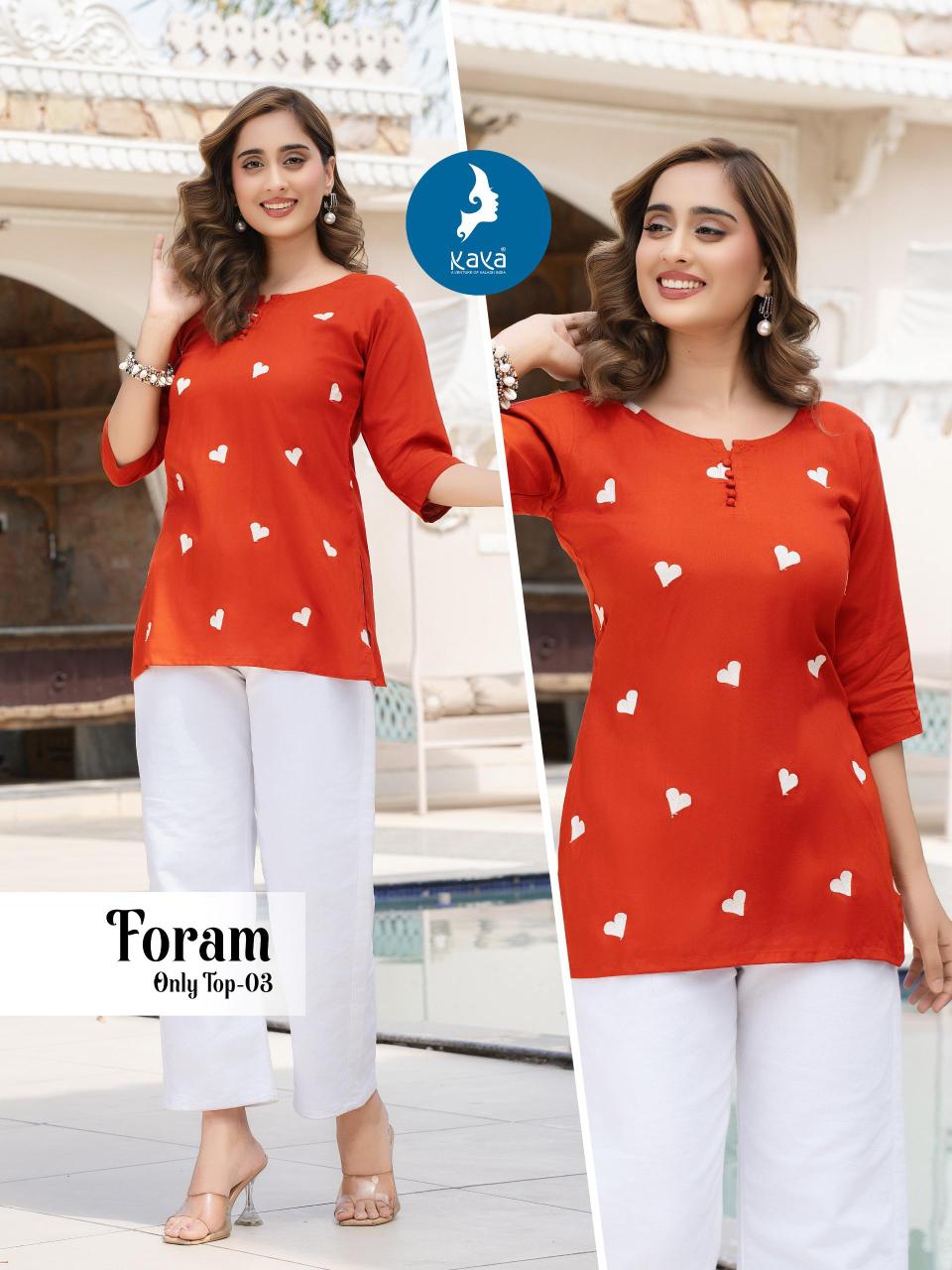 Kaya foram short top wholesale kurti catalog 