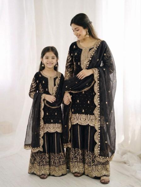Kids Ethnic Wear Fendy Silk Black Wholesale baby clothes Hyderabad