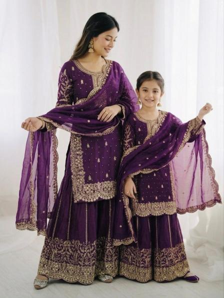 Kids Ethnic Wear Fendy Silk Purple Wholesale kids clothing Hyderabad