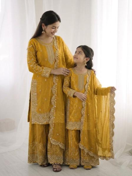 Kids Ethnic Wear Fendy Silk Yellow Designer kids wear wholesale Hyderabad