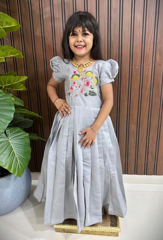 kids gown cotton silk Bulk kids wear supplier