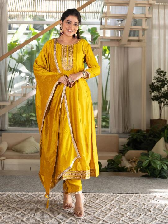 Krunique anarkali 3pcs kurtis wholesale naina catalogue 