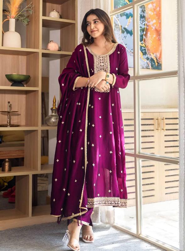 Krunique anarkali 3pcs vadodara kurtis wholesale 