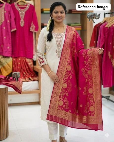 Krunique hand work 3pcs kurti wholesale 