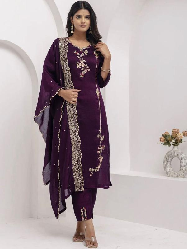 Krunique silk 3 pcs straight kurtis wholesale 