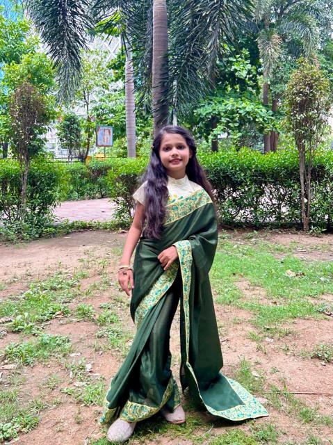 KSGN 018 Ready to wear sarees Dola Silk Kidswear distributor