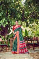 Lakhani elegant chatai border saree surat wholesale shop photos 